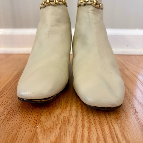 Vintage Bally Soft Leather Cream Ankle Boots GUC Sz 9 - Picture 4 of 11
